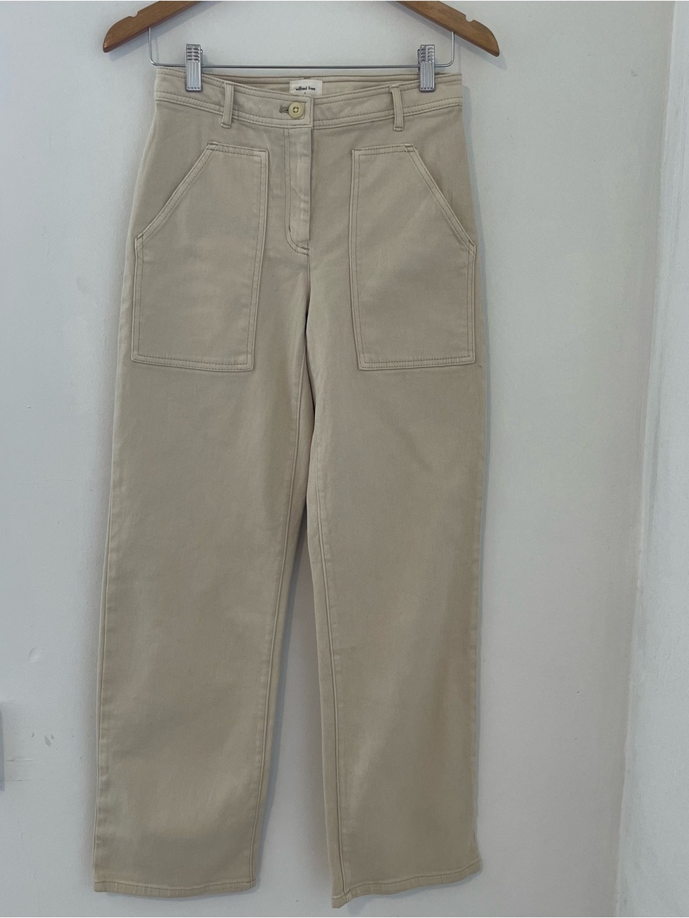 Wilfred Aritzia Elevated Casual Free Neutral-Tone Utility Straight-Leg Pants
